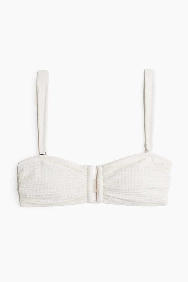 H&M Vattert Bandeau-bikinitopp Hvit