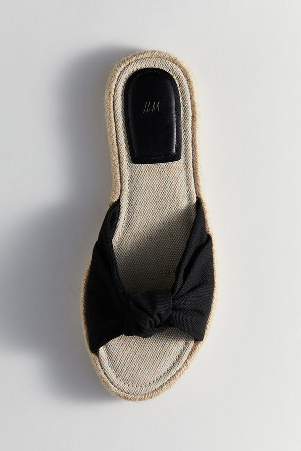 H&M Espadrillos Med Knytdetalj Svart