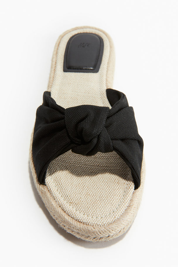 H&M Espadrillos Med Knytdetalj Svart