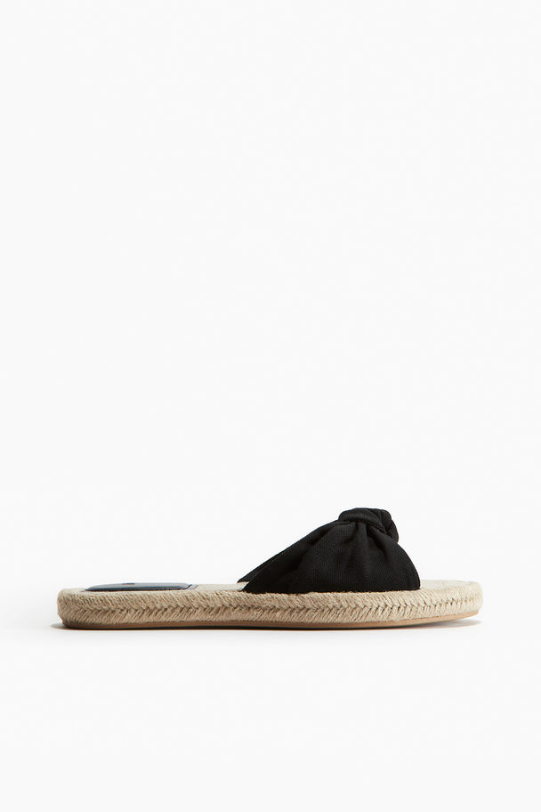 H&M Knot-detail Espadrille Sandals Black