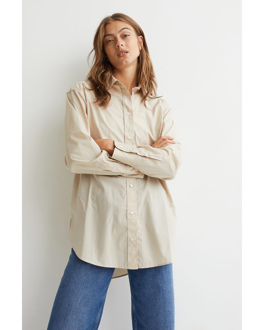 H&M Cotton Shirt Light Beige