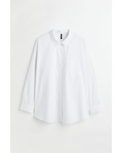 H&m+ Oversized Bomuldsskjorte Hvid