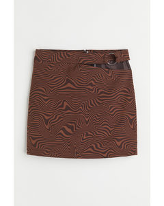 Cut-out-detail Skirt Brown/patterned