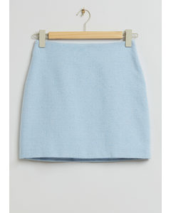 Tweed Mini Skirt Turquoise