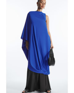 Draped Asymmetric Dress Blue