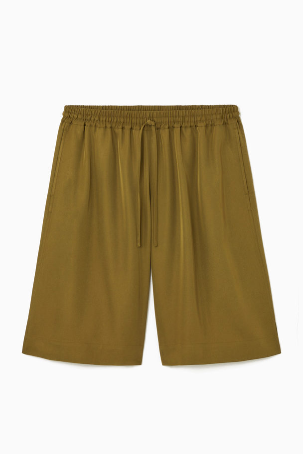 COS Wide-leg Shorts Khaki Green