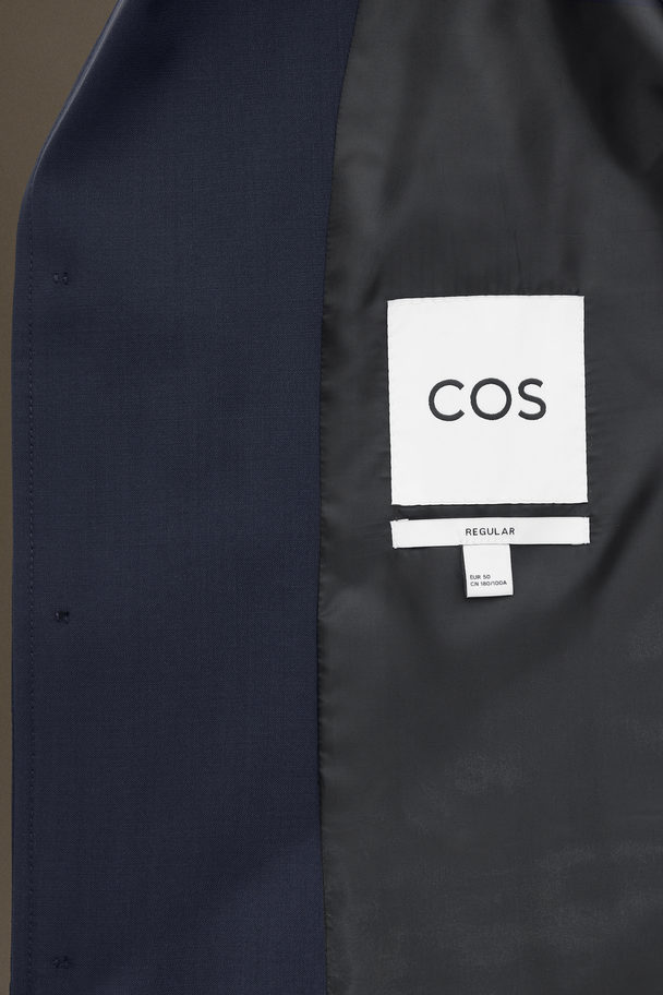 COS Unstructured Lightweight Wool Blazer - Regular Navy
