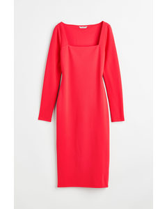 Square-necked Dress Coral