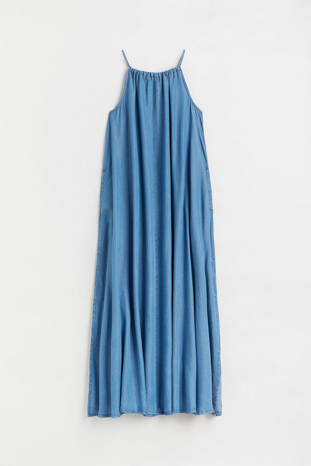 H&M H&m+ Lyocell Dress Denim Blue