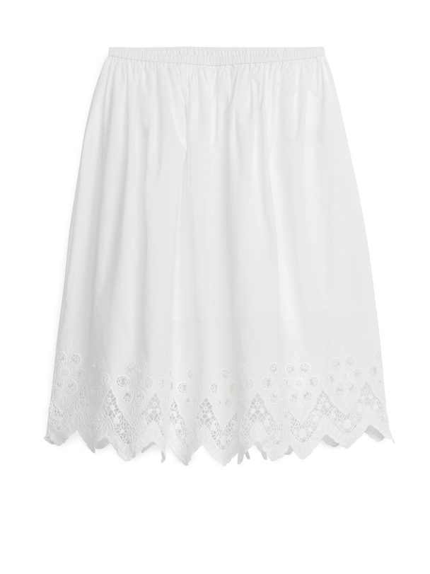 ARKET Lace-trim Skirt White