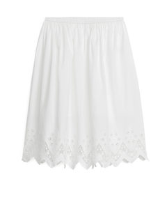 Lace-trim Skirt White