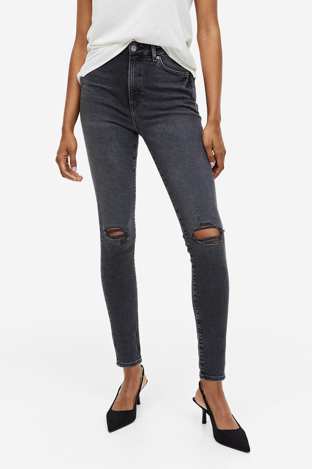 H&M Embrace High Ankle Jeans Donkergrijs