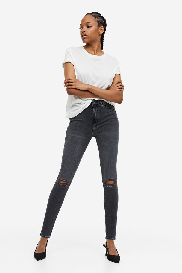 H&M Embrace High Ankle Jeans Donkergrijs