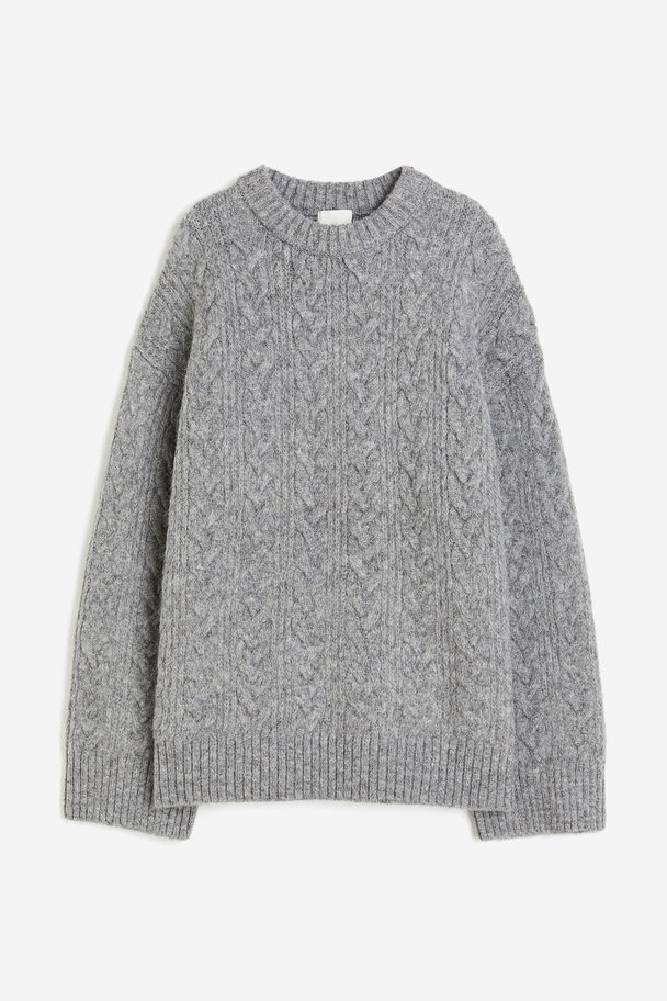 H&M Oversized Cable-knit Jumper Grey