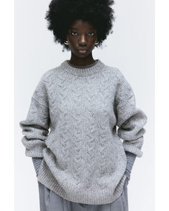Oversized Cable-knit Jumper Grey