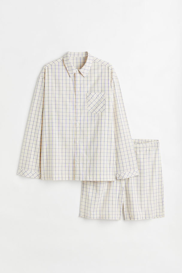 H&M Pyjamajasje En -short Gebroken Wit/geruit