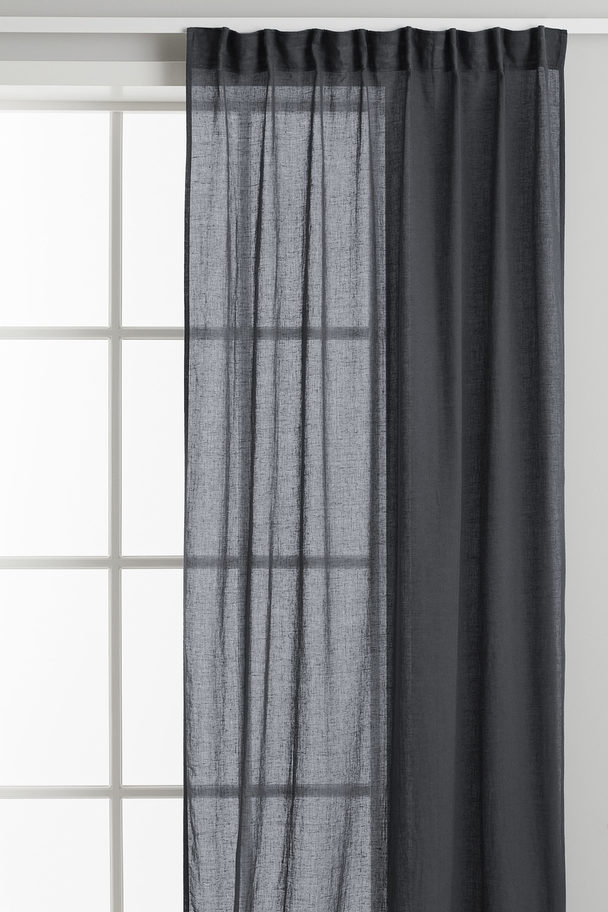 H&M HOME 2-pack Linen-blend Curtains Anthracite Grey