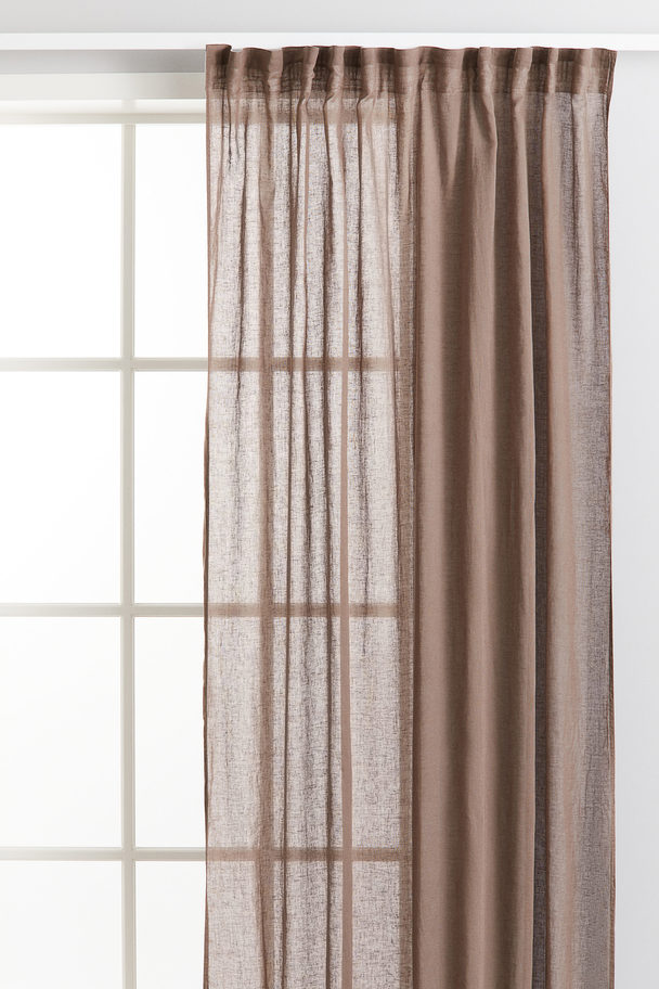 H&M HOME 2-pack Multiway Linen-blend Curtains Brown