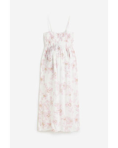 Mama Smock-topped Dress Cream/pink Floral