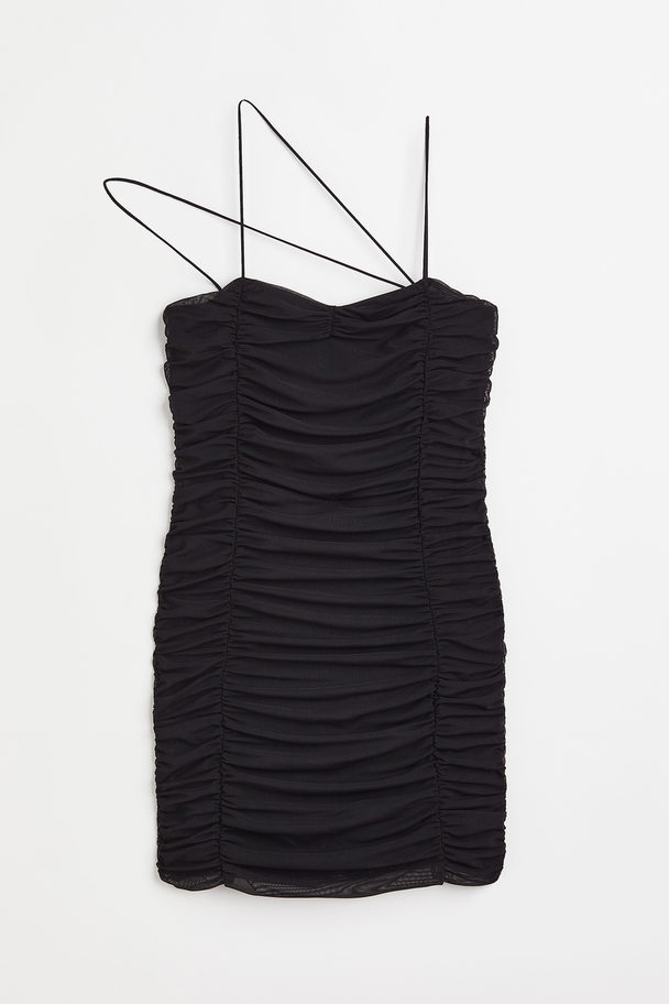 H&M Short Gathered Dress Black