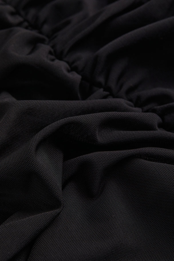H&M Short Gathered Dress Black