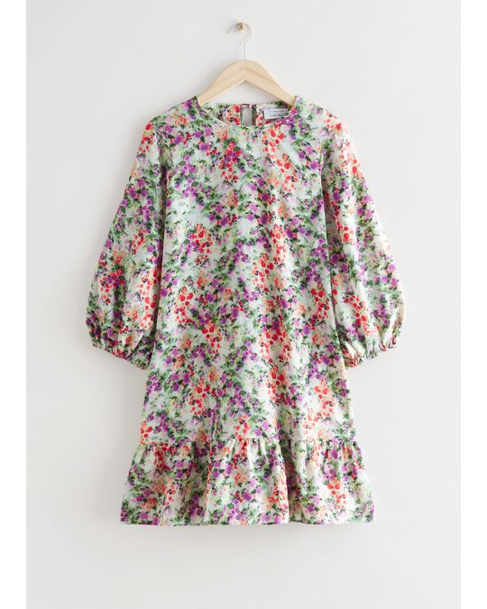 & Other Stories Relaxed A-line Mini Dress Floral Print