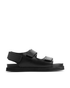 Chunky Leather Sandals Black
