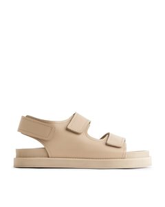 Chunky Leather Sandals Beige
