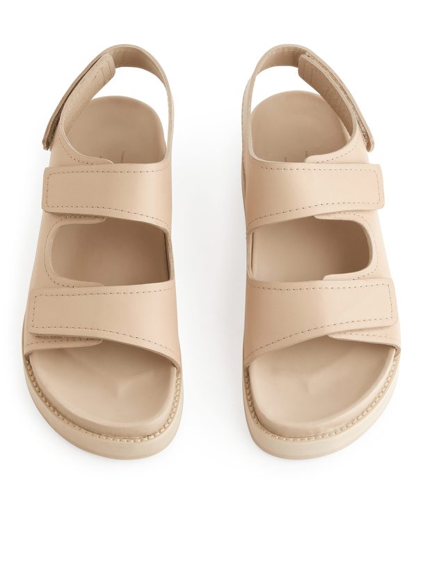 Arket Chunky Leather Sandals Beige