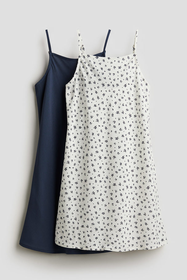 H&M 2-pack Strappy Dresses White/floral