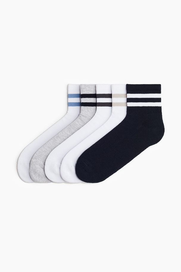 H&M 5er-Pack Socken Graumeliert