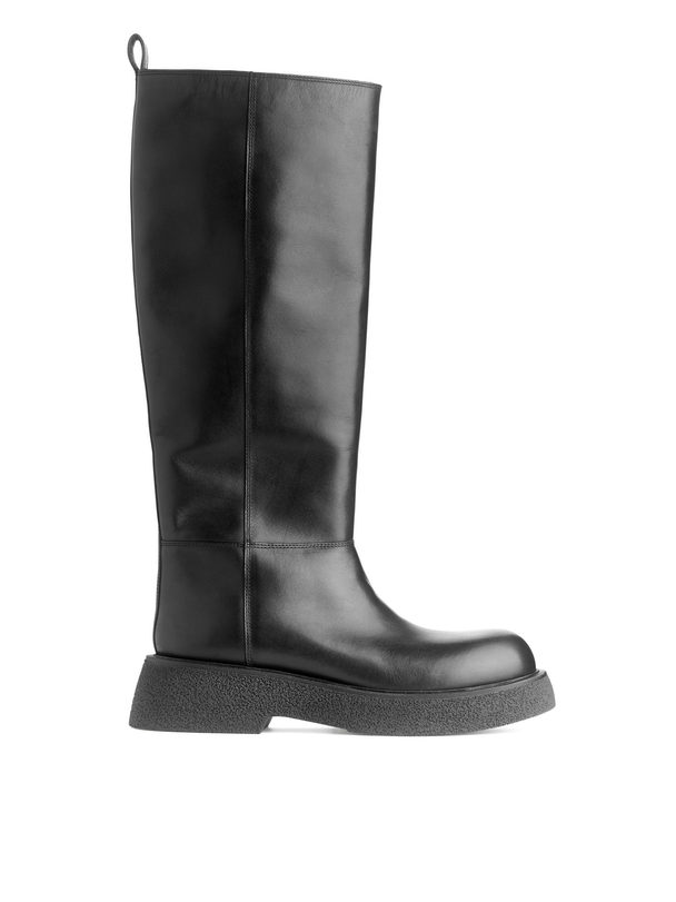 ARKET Chunky Leather Boots Black
