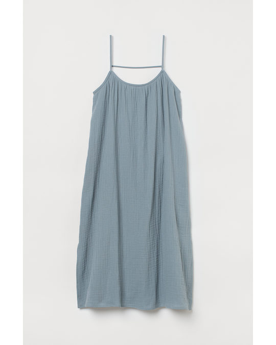 H&M Slit-detail Dress Blue