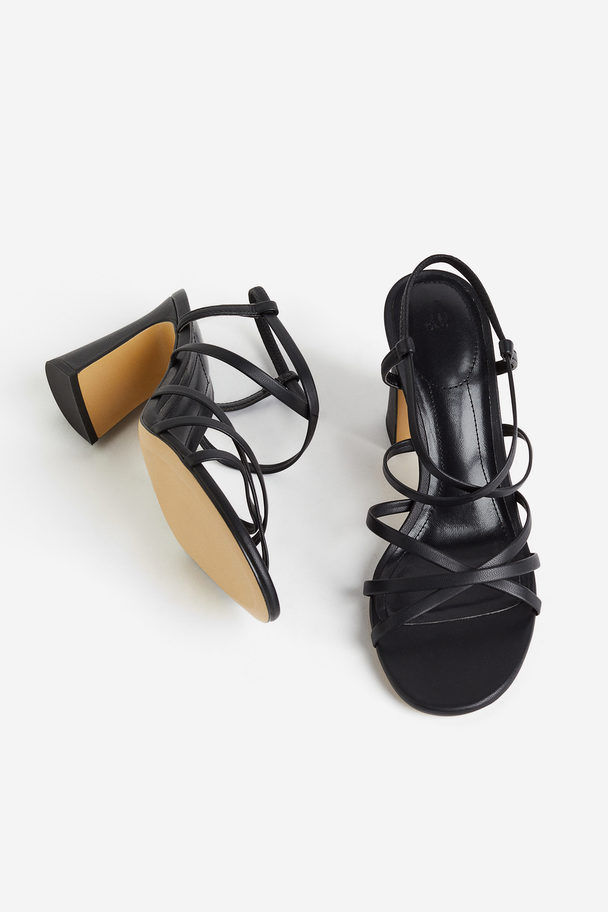 H&M Strappy Heeled Sandals Black