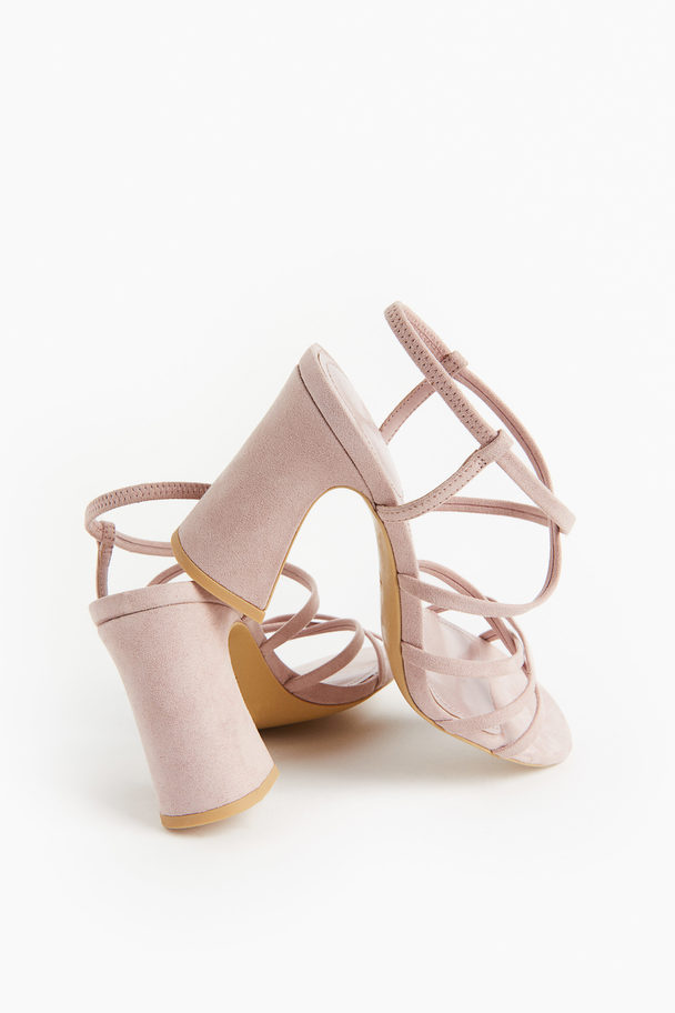 H&M Strappy Heeled Sandals Powder Pink