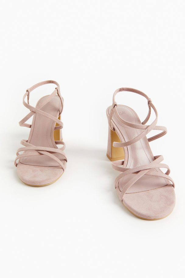 H&M Strappy Heeled Sandals Powder Pink