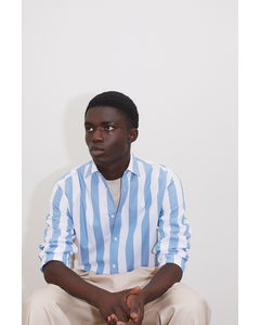 Regular Fit Shirt Light Blue/white Striped