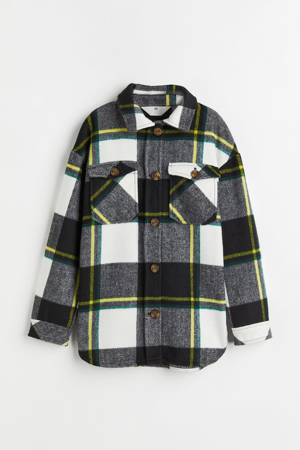 H&M Shacket Green/white Checked