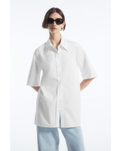Short-sleeved Tunic Shirt White