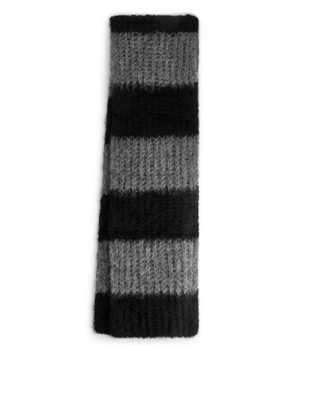 ARKET Wool Alpaca Scarf Grey/black