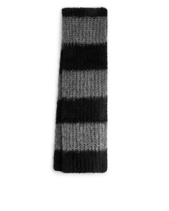 Schal aus Wolle und Alpaka Grau/Schwarz