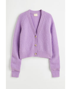 Wool-blend Cardigan Purple