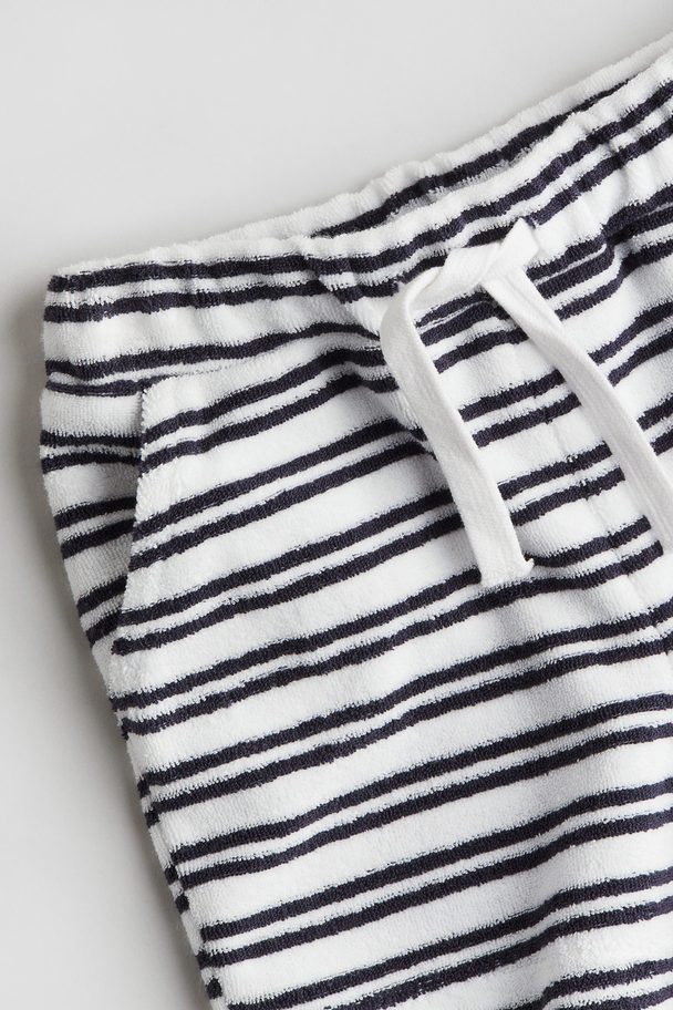 H&M Cotton Shorts White/striped