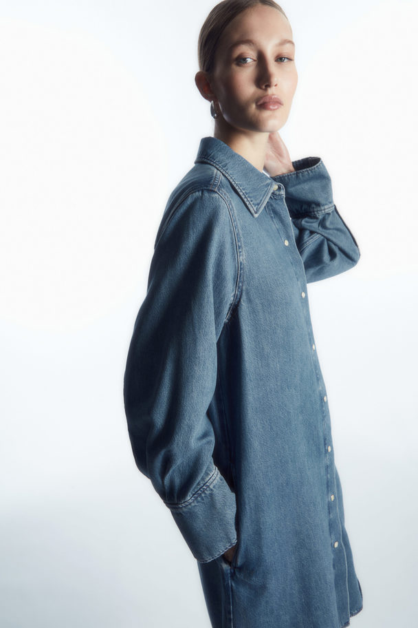 COS Oversize-skjortklänning Av Denim I Minimodell Blå