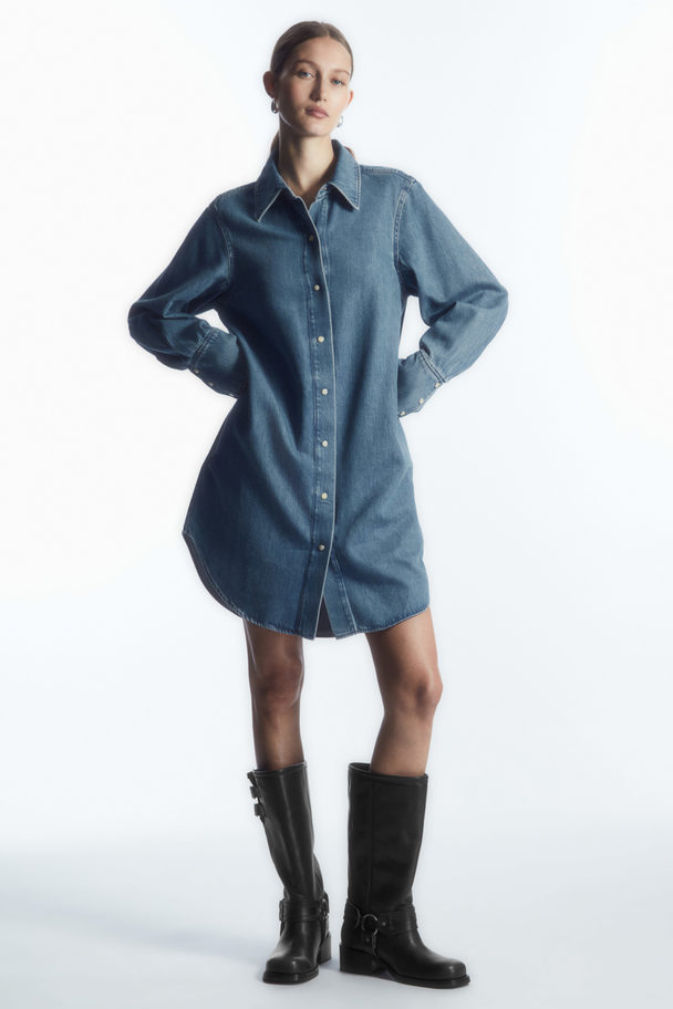 COS Oversize-skjortklänning Av Denim I Minimodell Blå