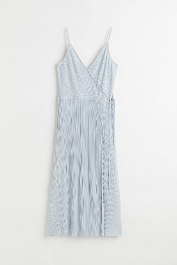 H&M Plissiertes Kleid Hellblau