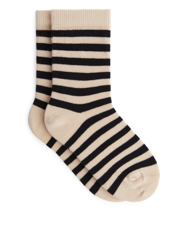ARKET Cotton Socks Beige/black
