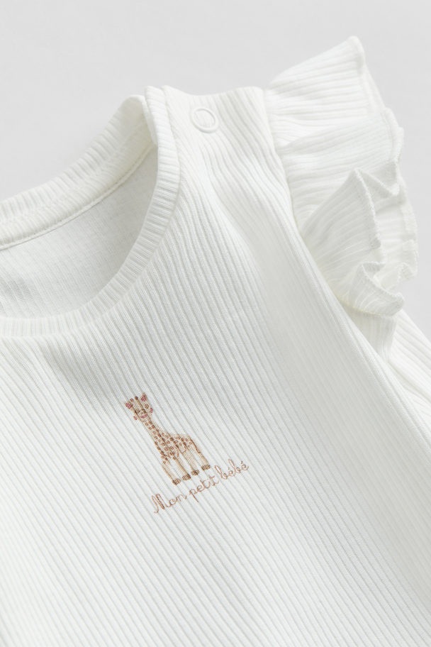 H&M 2-piece Bodysuit And Bloomers Set White/sophie La Girafe