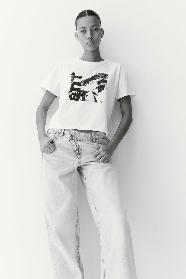 H&M T-Shirt mit Print Cremefarben/Kodak