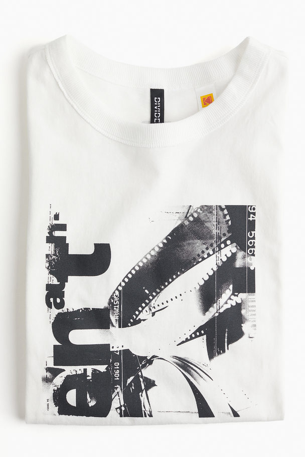H&M Printed T-shirt Cream/kodak